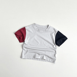 Toddler Boy Contrast Sleeve Loose Tee
