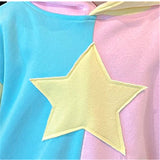 Toddler Girl Macaron Color Star Sweet Hoodie