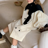 Toddler Girl Collar Preppy Style Mid-length Coat