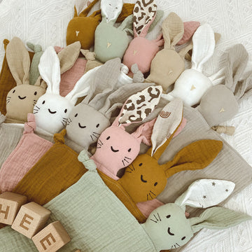 Baby Rattle Rabbit Muslin Towel