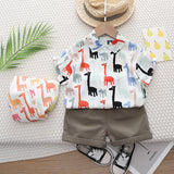 Toddler Giraffe Polo Shirt and Shorts Set