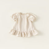 Toddler Girl Beige Puff Sleeve Dress