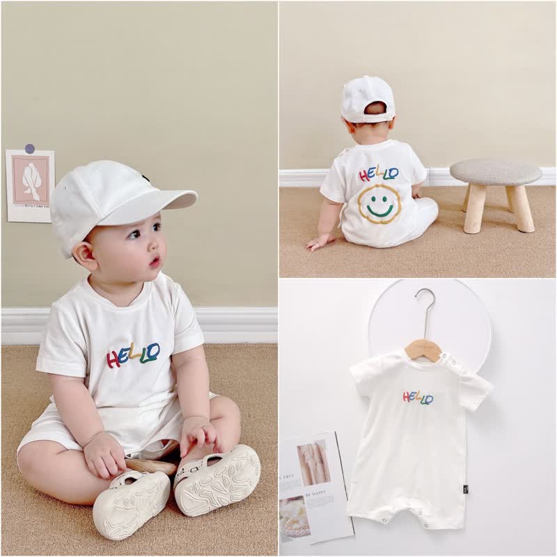 HELLO Baby Smiley Face Romper