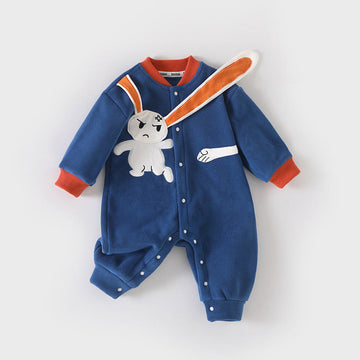 Baby Bunny Fleece Blue Romper