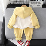 Toddler Smile Fleece Hooded Sweatsuit 2 Pieces Set