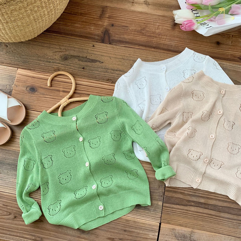 Toddler Bear Knitted Button Cardigan