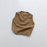 Toddler Retro Solid Color V Neck Tank Top