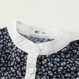 Toddler Girl Floral Ruffled Color Block Dress