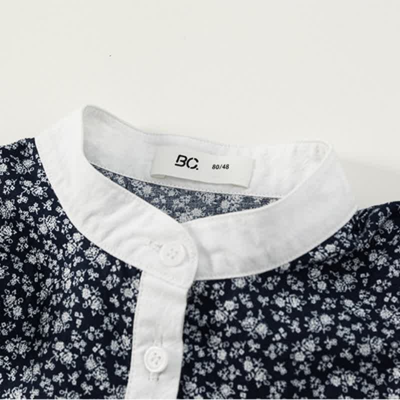 Toddler Girl Floral Ruffled Color Block Dress