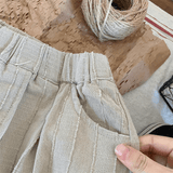 Toddler Boy Solid Color Linen Casual Pants