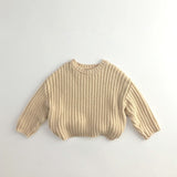 Toddler Vintage Solid Color Retro Style Knitted Sweater