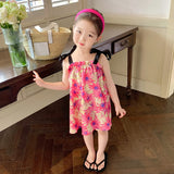 Toddler Girl Flower Camisole Loose Dress