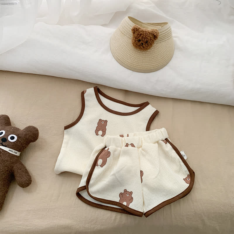 Baby Casual Bear Tank Top and Shorts Set