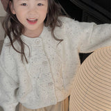 Toddler Colour Mixture Knitted Plaid Cardigan