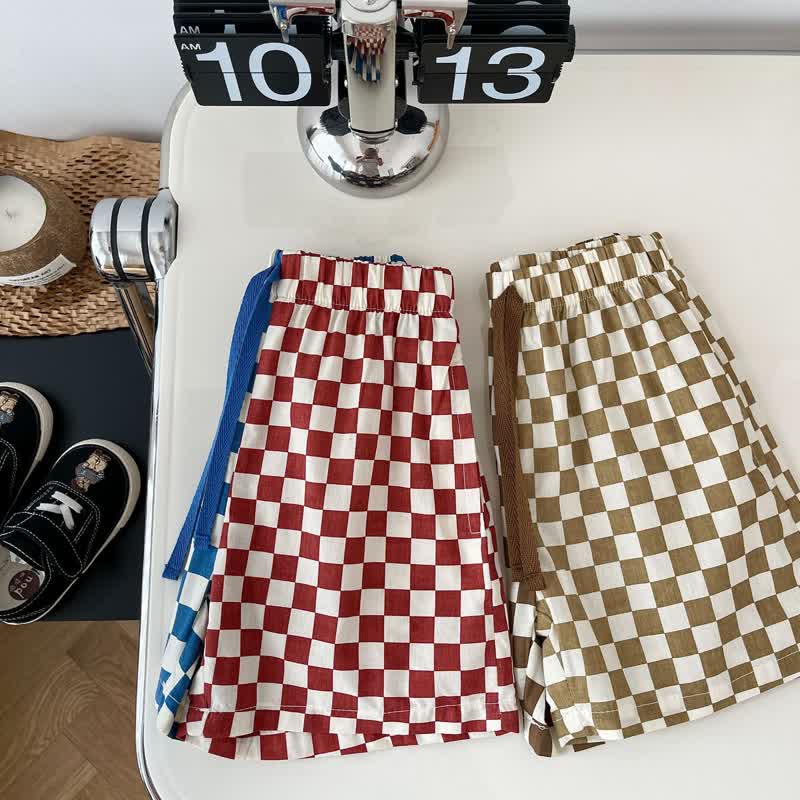 Toddler Color Block Checkerboard Shorts