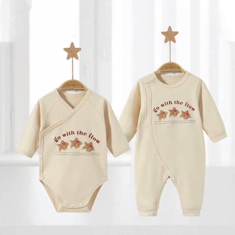 GO WITH THE FLOW Baby Goldfish Newborn Bodysuit Romper