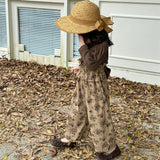 Toddler Girl Brown Flower 2 Pieces Set