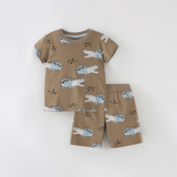 BE HAPPY Toddler Boys Hippo Tee and Shorts Set