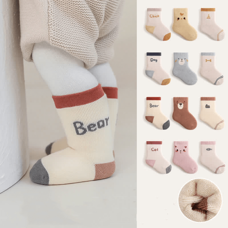 3 Pairs Baby Toddler Animal Warm Socks