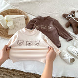 Baby Toddler High Collar Three Bear Warm T-shirt