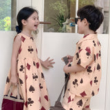 Toddler Poker Dress Lapel Collar Set