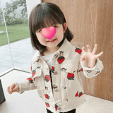 Toddler Girl Strawberry Polo Denim Jacket
