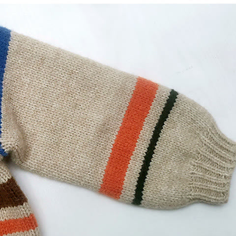 Toddler Girl Striped Knitted Sweet Sweater