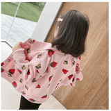 Toddler Girl Strawberry Polo Denim Jacket