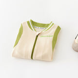 DINOSAUR Baby Casual Slogan Zipper Green Coat Pants