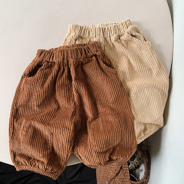 Toddler Solid Color Corduroy Loose Pants