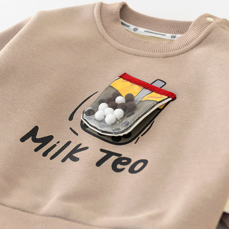 MILK TEO Baby Brown Lovely Sweatshirt