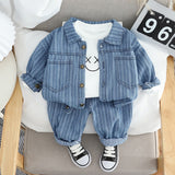 Baby Toddler Smiley Shirt Denim Jacket Pants Set