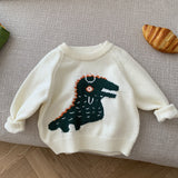 Toddler Cartoon Dinosaur Jacquard Knitted Sweater