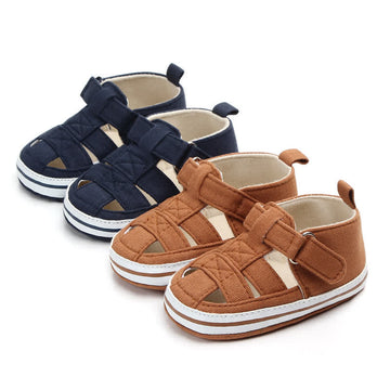 Baby Retro Hollow Out Toe Cover Sandals