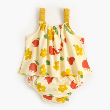 Baby Flower Bear Camisole and Bloomers Set