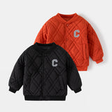 C Toddler Boy Letter Quilted Warm Coat