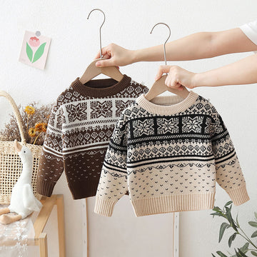Toddler Vintage Knitted Jacquard Design Sweater