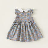 Toddler Girl Bowknot Lapel Collar Sleeveless Dress