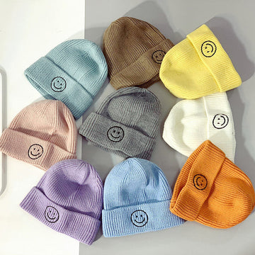 Baby/Toddler Smile Rolled Brim Knitted Beanie