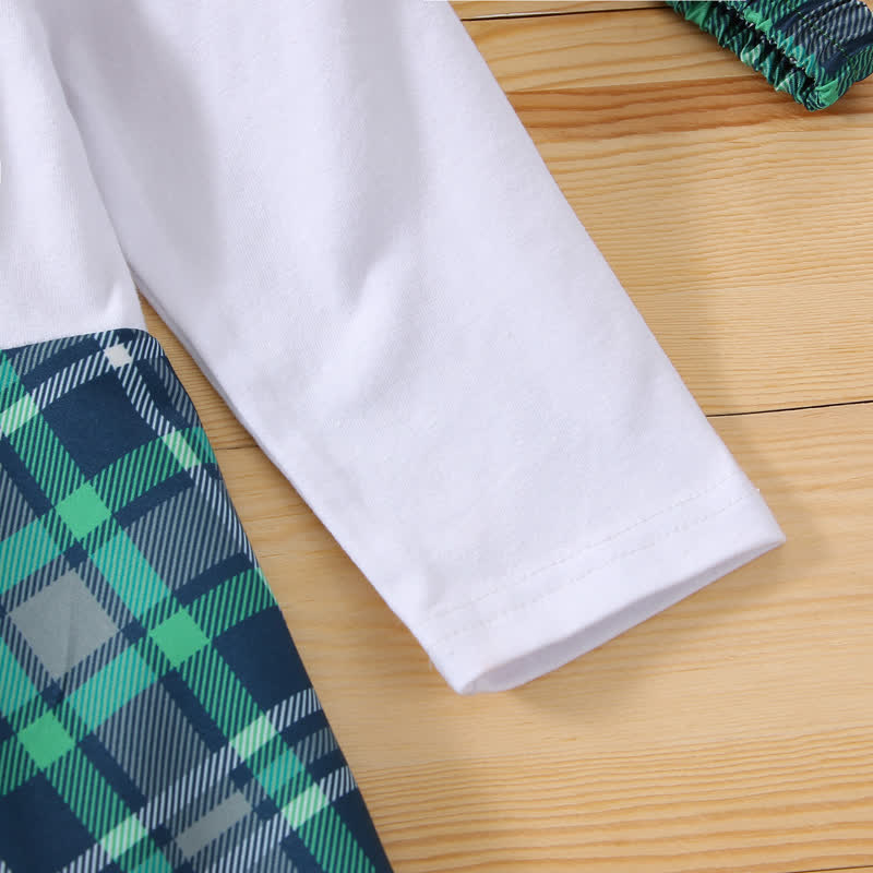 LUCKY Toddler Girl Clover Splice Plaid Dress