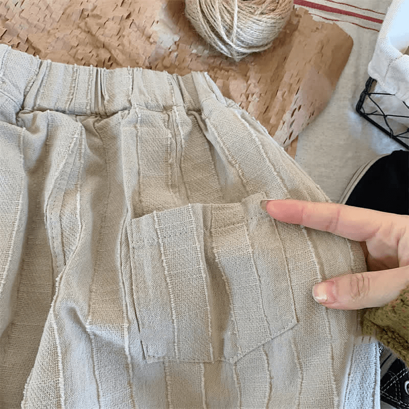 Toddler Boy Solid Color Linen Casual Pants
