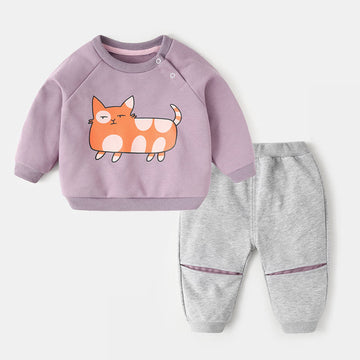 Baby Animal Colorful Sweatsuit 2 Pieces Set