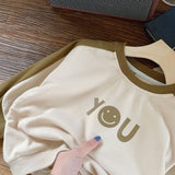 YOU Toddler Contrast Sleeves Smile Sweatshirt