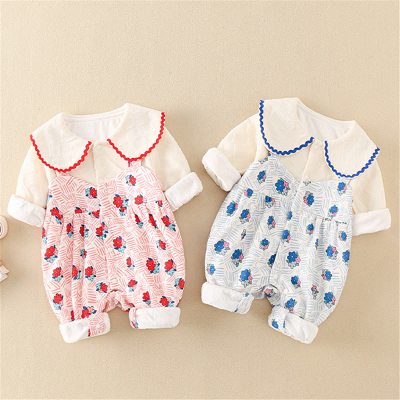 Baby Flower Fake 2 Pcs Romper