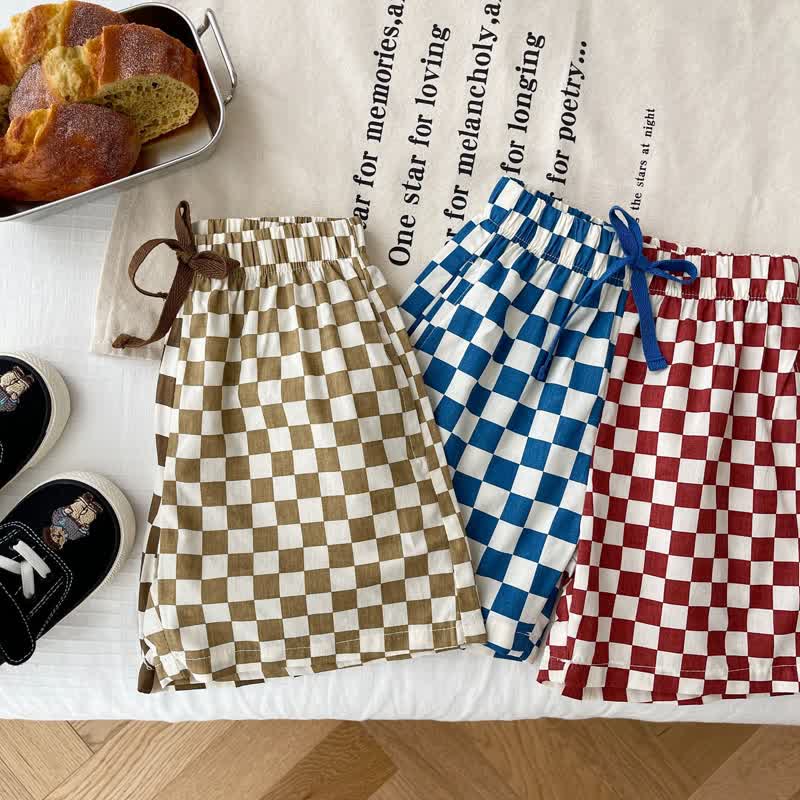 Toddler Color Block Checkerboard Shorts