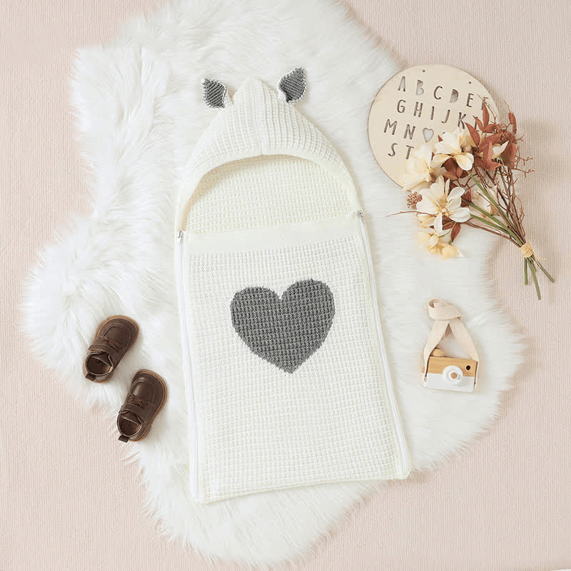 Baby Heart Knitted Thicken Wrap Blanket