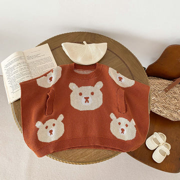 Baby Bear Knitted Brown Cloak