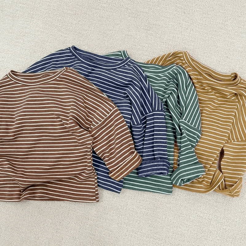 Toddler Boy Retro Striped Loose T-Shirt