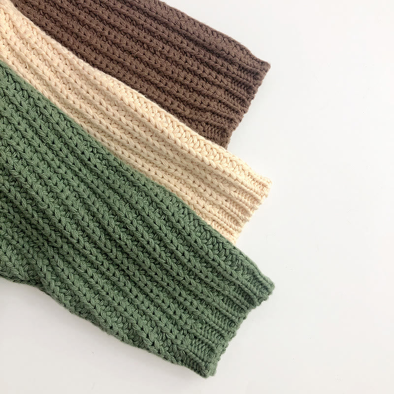 Toddler Vintage Solid Color Retro Style Knitted Sweater