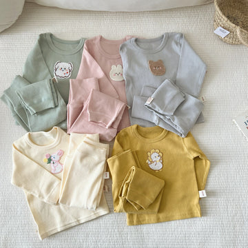 Baby Animal Ribbed Pajamas 2 Pieces Set